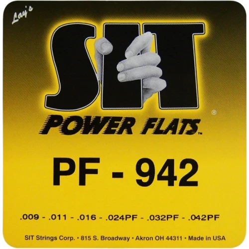 SIT S942PF POWER FLATS Extra Light струны для электрогитары (9-11-16-24-32-42) экстра легкого натяжения