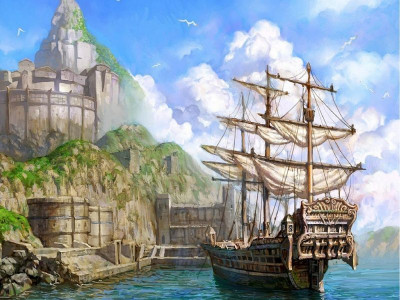 Картина по номерам 40х50 В спокойной бухте (29 цветов)