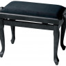 Банкетка для пианино GEWA Deluxe Classic Black matt Black cover черная матовая с черным сиденьем