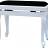 Банкетка для пианино GEWA Deluxe Classic White high gloss Black cover белая глянцевая с черным сиденьем