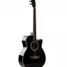 Гитара акустическая CARAVAN MUSIC HS-4020 BK дредноут с ВЫРЕЗОМ чёрный глянцевый лак