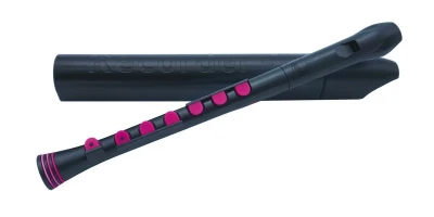 NUVO Recorder+ (Black/Pink) блокфлейта сопрано немецкая, строй С (До) + кейс