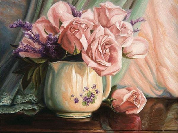 Картина по номерам 40х50 РОЗОВОЕ УТРО (24 цвета) В