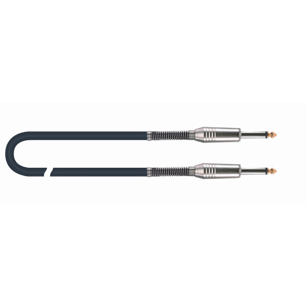 QUIK LOK S200-1 BK готовый инструментальный кабель, 1 метр, разъемы Mono Jack прямые металлические, цвет черный