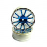 Колесные диски передние, голубой хром для багги Himoto масштаба 1/16, 2шт.