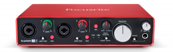 FOCUSRITE Scarlett 2i4 2nd Gen USB аудио интерфейс, 2 входа/4 выхода