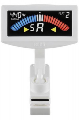 KORG AW-4G-WH тюнер с клипсой для крепления на гитару, цветной дисплей, цвет белый