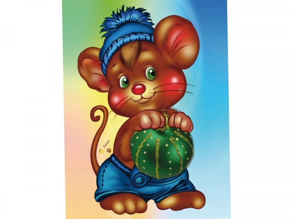 Алмазная мозаика 15х20 Мышонок (16 цветов)