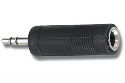 QUIK LOK AD16 адаптер, stereo mini jack male (3,5) x stereo jack female (6,3), чёрный