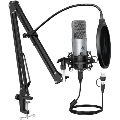 USB-микрофон Maono AU-A04E (silver) кардиоидный