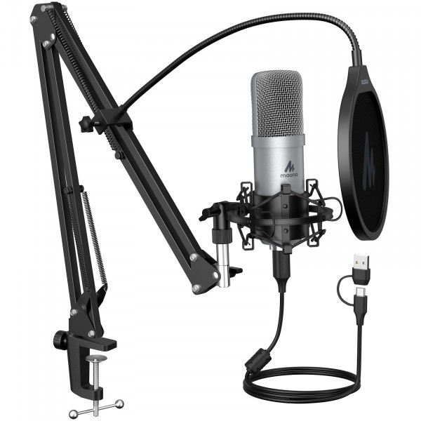 USB-микрофон Maono AU-A04E (silver) кардиоидный USB-микрофон Maono AU-A04E (silver) кардиоидный