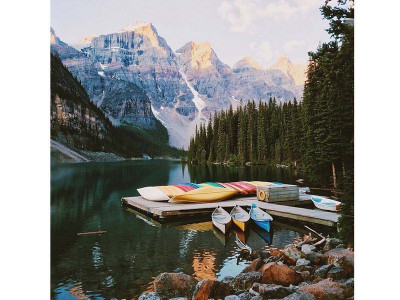 Картина по номерам 30х30 Пристань в горах (19 цветов)