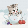 Набор юного художника 20х20 Котенок в кружке (13 цветов)