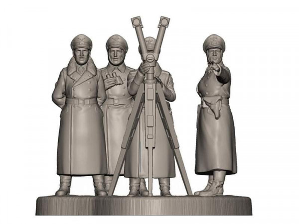Сборные солдатики ZVEZDA Немецкий штаб в зимней форме, 1/72