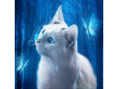 Картина мозаикой 30х30 ГОЛУБОГЛАЗАЯ КОШКА (квадрат) (22 цвета)