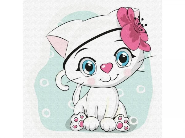 Набор юного художника 20Х20 КОШЕЧКА-КРАСОТКА. (11 цветов)