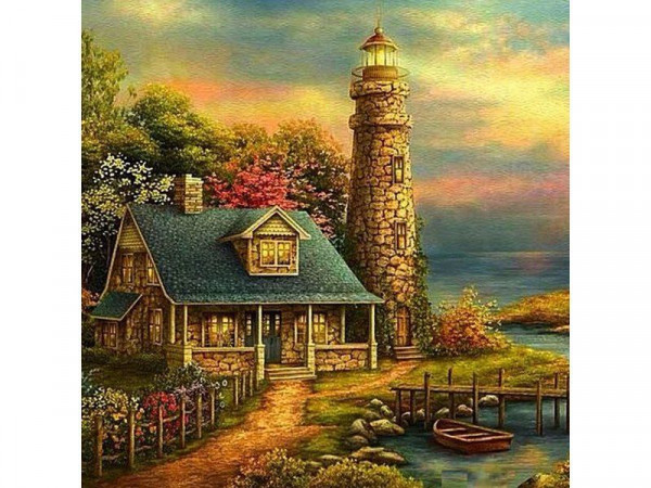 Картина мозаикой 30х30 ЗАБЫТЫЙ МАЯК (квадрат) (40 цветов)