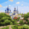 Картина по номерам с цветной схемой 40х50 МИЛЮКОВ А. В ОКРЕСТНОСТЯХ СУЗДАЛЯ (28 цветов)