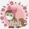 Набор юного художника 20х20 Лошадка с бантиком (12 цветов)