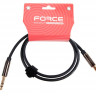 Аудио кабель FORCE FLC-02/1 JACK1/4" stereo-JACK1/4" stereo, 1 м