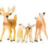Набор фигурок животных MASAI MARA MM201-001 серии "Мир диких животных": Семья оленей, 4 пр.