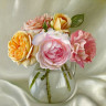 Алмазная мозаика 30х30 БУЗИН. БУКЕТ ИЗ РОЗ (26 цветов)
