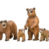 Набор фигурок животных MASAI MARA MM201-002 серии "Мир диких животных": Семья медведей, 4 пр.