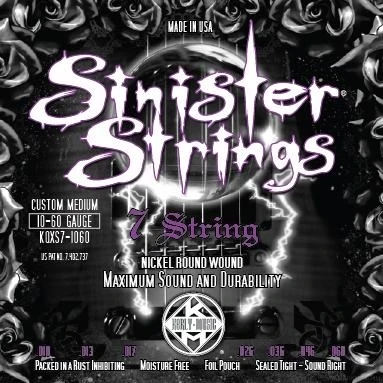 KERLY KQXS7-1060 Sinister 7 Strings Nickel Plated Steel Tempered струны для 7-струнной электрогитары