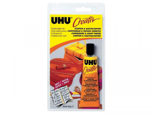 КЛЕЙ ДЛЯ КАРТОНА И БУМАГИ UHU CREATIV 33МЛ БЛИСТЕР