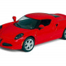 Машина Kinsmart "ALFA ROMEO 4C" инерция (1/12шт) 1:32 б/к