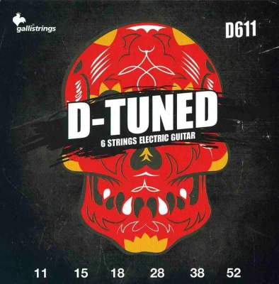 Комплект струн для электрогитары 011-052 GALLI STRINGS D611 d-tuned