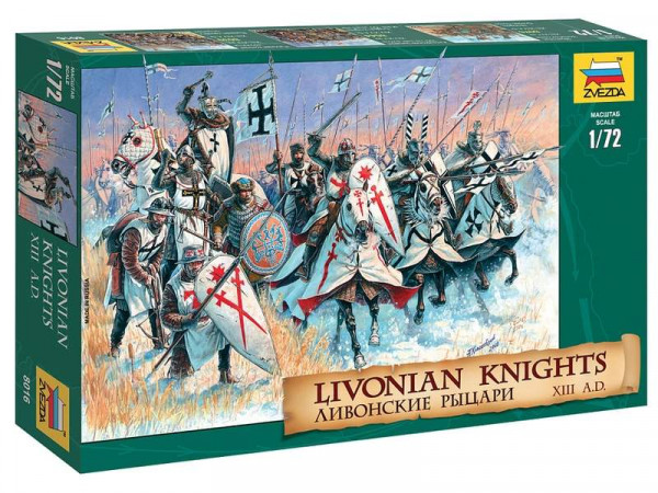Сборные солдатики ZVEZDA Рыцари Ливонского ордена XII-XIV века
