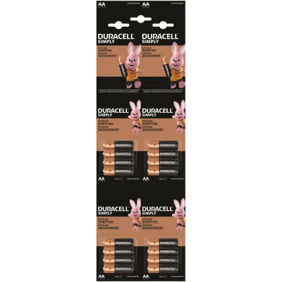 Батарейка тип AA DURACELL LR6 BASIC 4*4 BL 16 шт