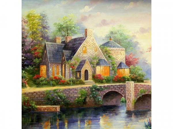 Картина мозаикой 30Х30 УЮТНЫЙ ДОМИК (квадрат) (30 цветов)