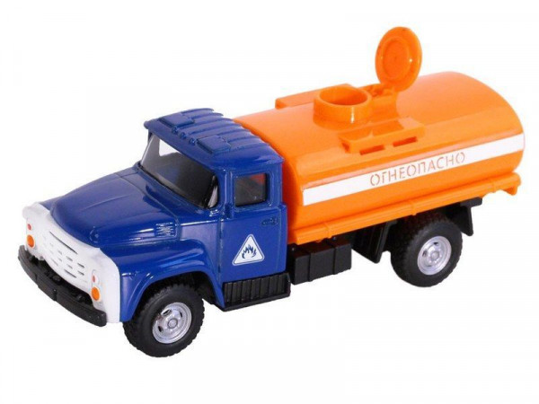 Машина "АВТОПАНОРАМА" "Бензовоз", 1:52, цвет синий, инерцияк, в/к 16,1*6,1*7,6 см