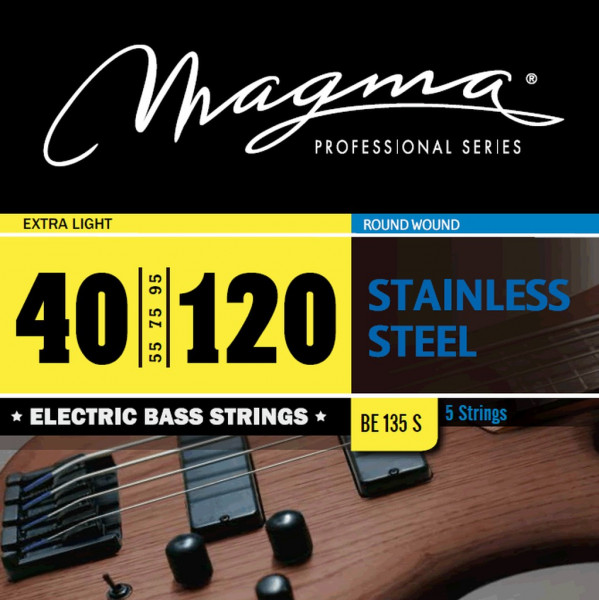 Комплект струн для 5-струнной бас-гитары Low B 40-120 Magma Strings BE135S