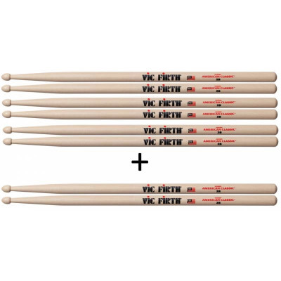 VIC FIRTH 2B 3+1 барабанные палочки орех