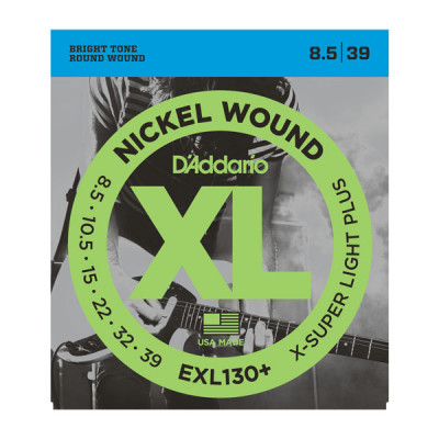 D'Addario EXL130+ Набор 6 струн для гитары электро никель .0085-.039