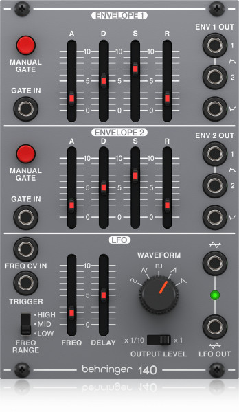 Модуль Behringer 140 DUAL ENVELOPE/LFO аналоговый для Eurorack