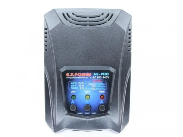 Универсальное З/У G.T.Power A3PRO-V1 LiPo/NiMh (220В/2A/2-3S) T-plug/TRX/Tamiya/Mini Tamiya/XT60