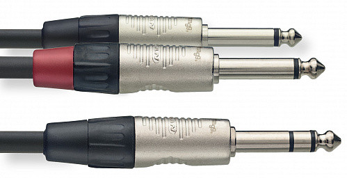 STAGG NYC1/PS2PR - балансный инсертный кабель стерео Jack 1/4 " - 2 x моно Jack 1/4 "
