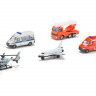 Набор машин Siku 6282 Специальная техника: вертолет, самолет, кран, полиция, скорая (5 шт.) 1/55