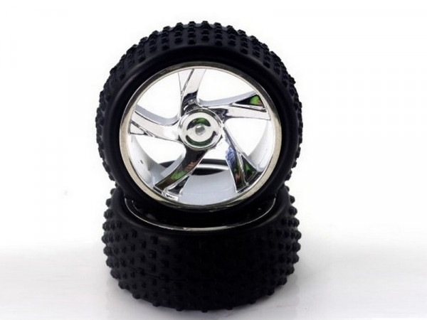 Колеса в сборе для багги E18XB/XBL, хром