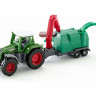 Трактор Siku 1675 с щеподробилкой, 7 см, зеленый