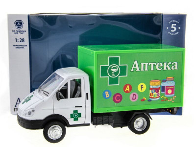 Машина "АВТОПАНОРАМА" "ГАЗель" (аптека) 1/28, в/к 24*14*12 см