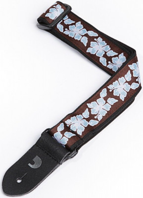 Ремень для укулеле PLANET WAVES 15UKE00 коричневый с голубыми цветами