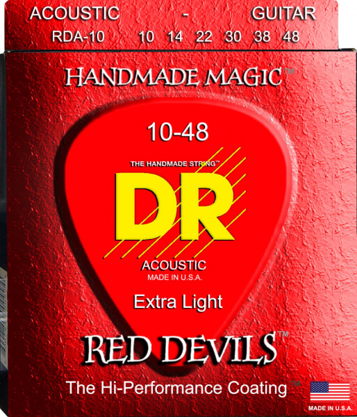 Струны для акустической гитары DR STRINGS RDA-10 Extra Life, 10-48