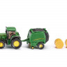Трактор Siku с пресс-подборщиком 1665 1/87, зеленый