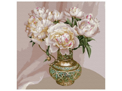 Картина по номерам 30х30 Бузин. В серебряном сосуде (21 цвет)