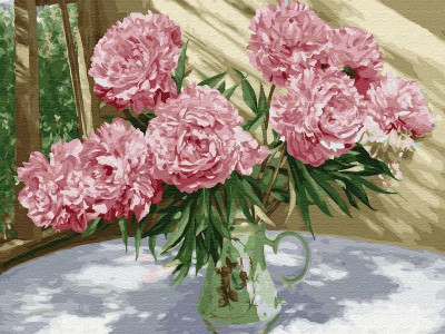 Картина по номерам на дереве 40х50 БУЗИН. НА СОЛНЕЧНОЙ ВЕРАНДЕ (28 цветов)